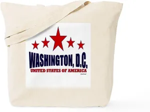 CafePress Washington, D.C. Tote Bag Reusable Natural Beige Canvas Shopping Bag