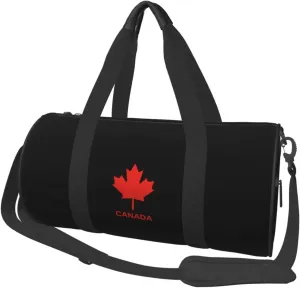 Canadian Maple Leaf Convertible Garment Bag with Shoulder Strap, Carry on Garment Duffel Bag for Men Women - Rolling Foldable for Travel Luggage Bags (Black)
