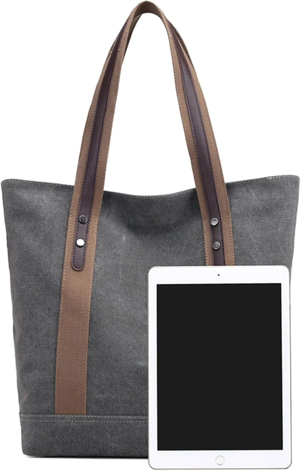 Canvas Tote Bag for Women Casual Shoulder Tote for Lady Hobo Cloth Handbag for Office, Shopping, Vacation, Travel