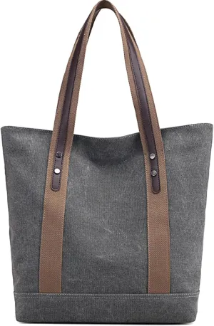 Canvas Tote Bag for Women Casual Shoulder Tote for Lady Hobo Cloth Handbag for Office, Shopping, Vacation, Travel
