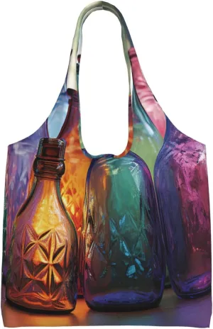 Canvas Tote Bag for Women Purse Colorful Glass Bottle Handbags Totes Crossbody Shoulder Shopping Bag