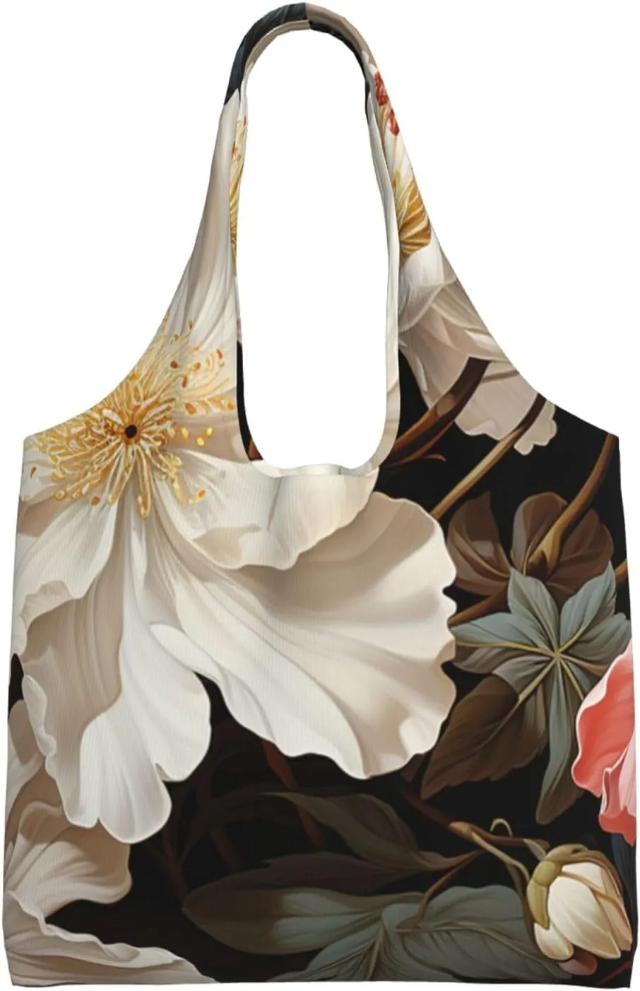 Canvas Tote Bag for Women Purse Fashion Flower Handbags Totes Crossbody Shoulder Shopping Bag