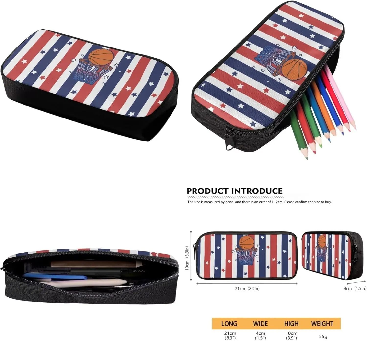 Cartoon Basketball 3Pcs Kids Backpack Set School Bag for Boys 6-8 Years Old Student Teens Big Capacity 15 inch School Bookbag for Kindergarten Primary Elementary Middle School