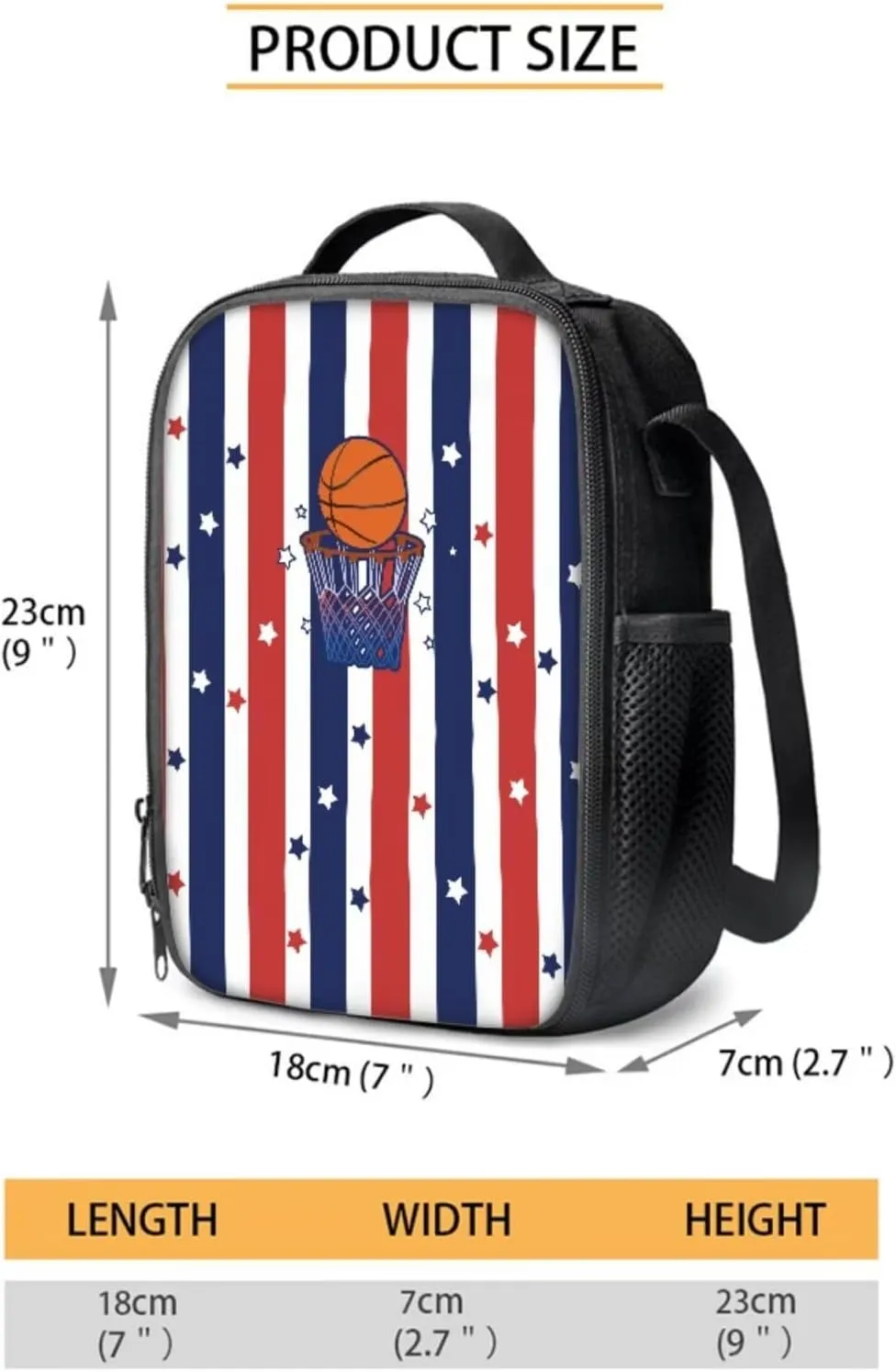 Cartoon Basketball 3Pcs Kids Backpack Set School Bag for Boys 6-8 Years Old Student Teens Big Capacity 15 inch School Bookbag for Kindergarten Primary Elementary Middle School
