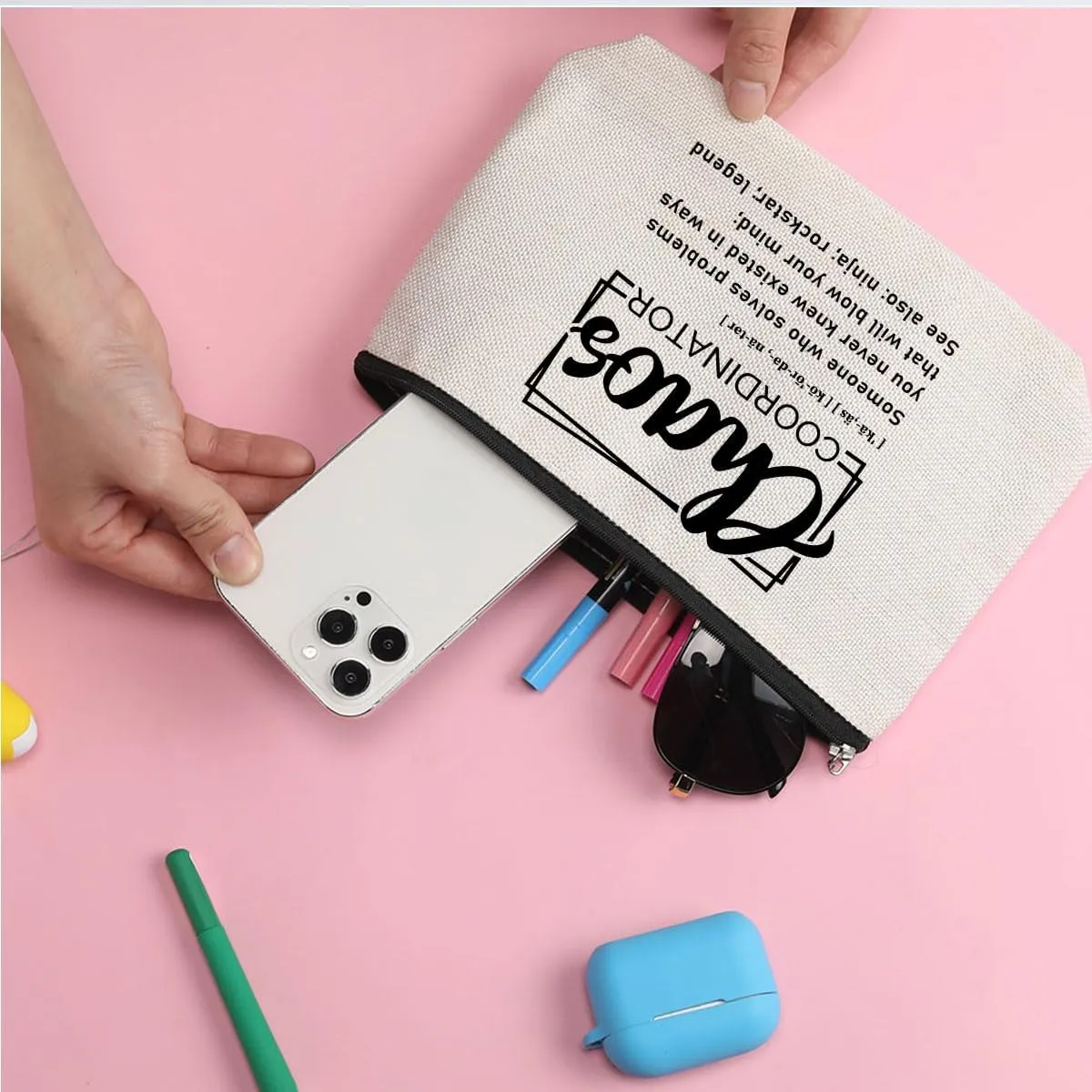 Chaos Coordinator Thank You Gifts Boss Lady Gifts for Women Teacher Boss Supervisor Coworker Chaos Coordinator Gifts Makeup Bag Toiletry Bag Cosmetic Bag Christmas Boss Day Teacher Appreciation Gifts