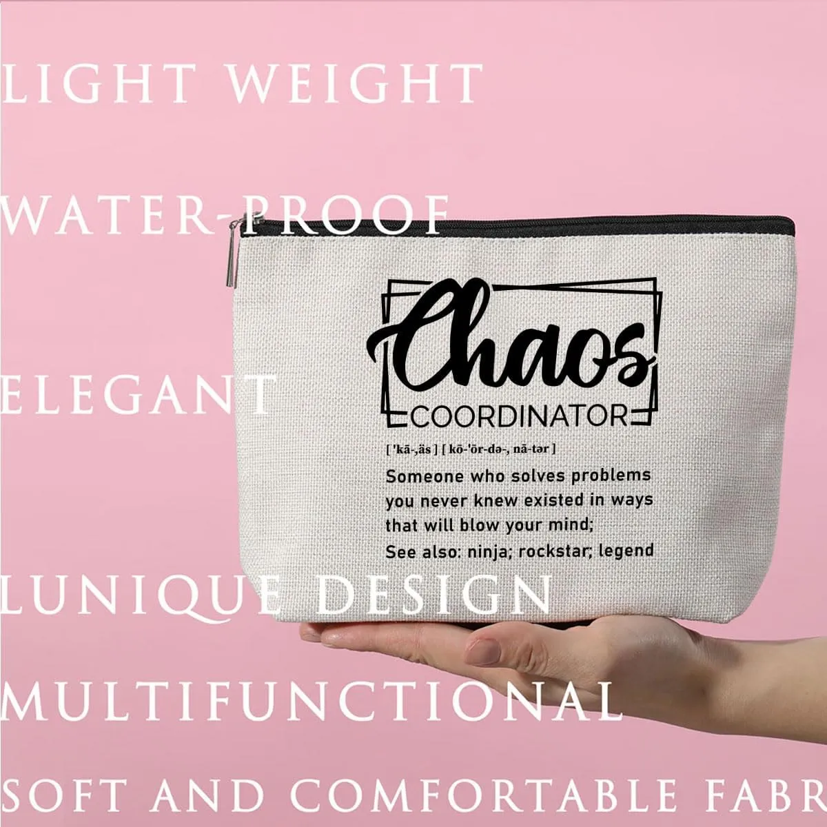 Chaos Coordinator Thank You Gifts Boss Lady Gifts for Women Teacher Boss Supervisor Coworker Chaos Coordinator Gifts Makeup Bag Toiletry Bag Cosmetic Bag Christmas Boss Day Teacher Appreciation Gifts