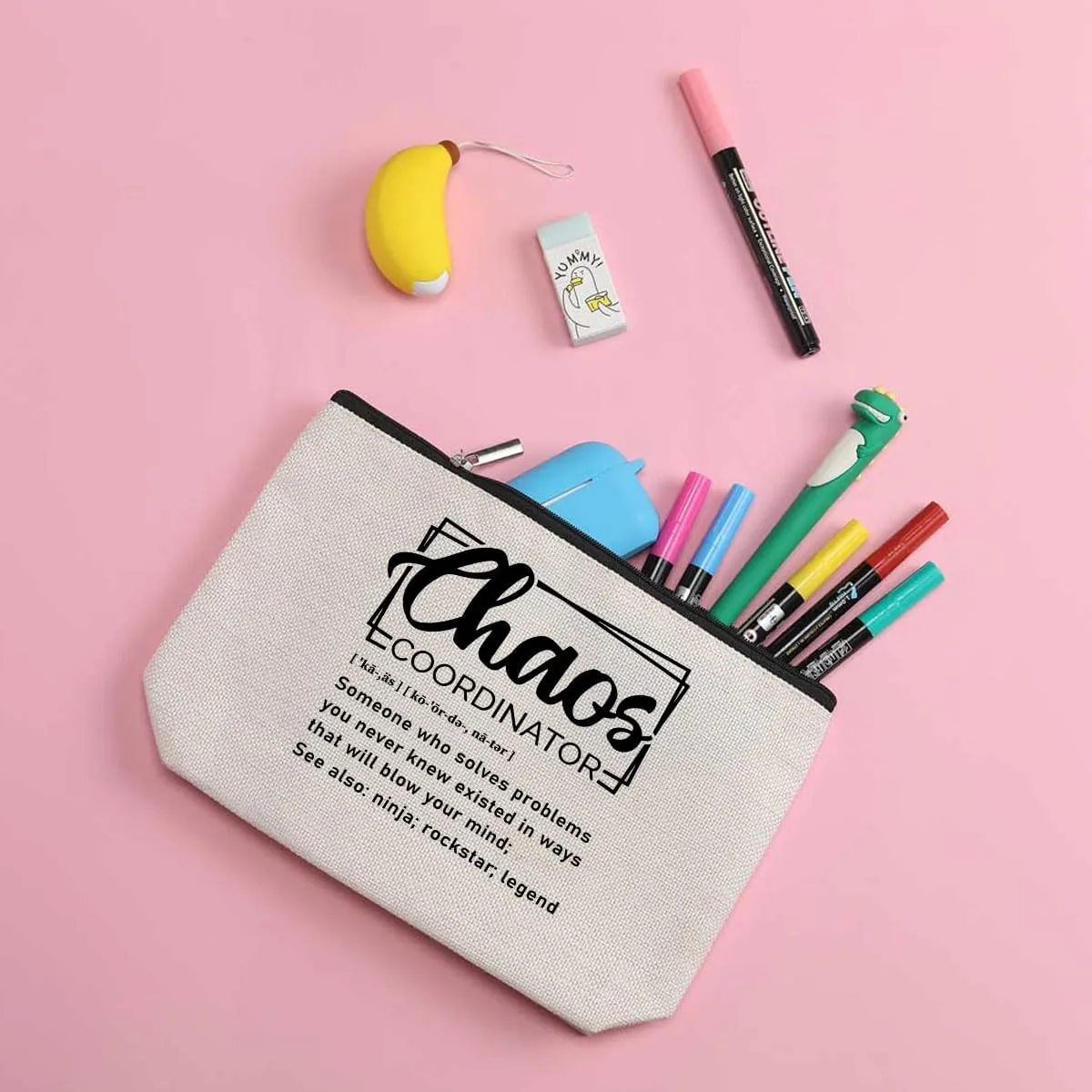 Chaos Coordinator Thank You Gifts Boss Lady Gifts for Women Teacher Boss Supervisor Coworker Chaos Coordinator Gifts Makeup Bag Toiletry Bag Cosmetic Bag Christmas Boss Day Teacher Appreciation Gifts