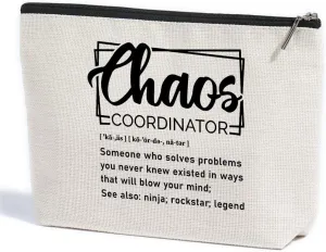 Chaos Coordinator Thank You Gifts Boss Lady Gifts for Women Teacher Boss Supervisor Coworker Chaos Coordinator Gifts Makeup Bag Toiletry Bag Cosmetic Bag Christmas Boss Day Teacher Appreciation Gifts