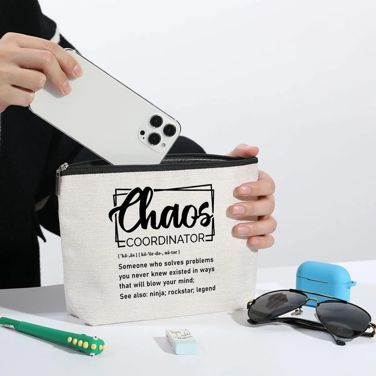 Chaos Coordinator Thank You Gifts Boss Lady Gifts for Women Teacher Boss Supervisor Coworker Chaos Coordinator Gifts Makeup Bag Toiletry Bag Cosmetic Bag Christmas Boss Day Teacher Appreciation Gifts