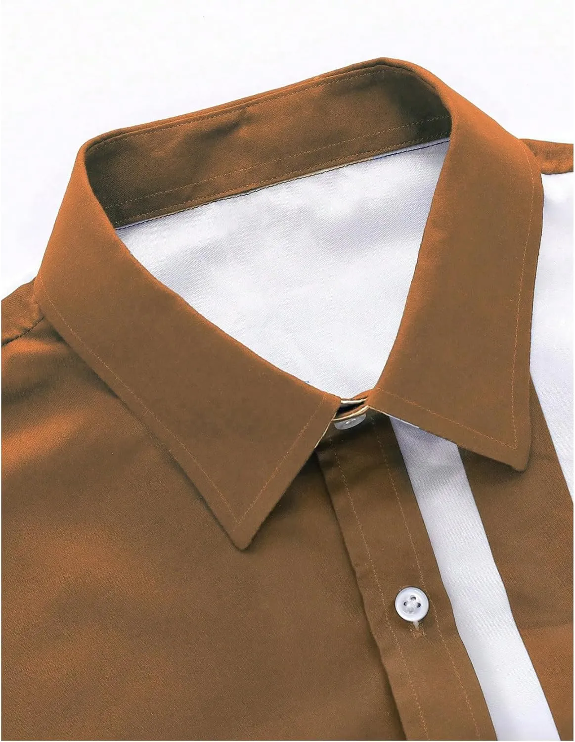COZYEASE Men's 2 Piece Outfits Colorblock Short Sleeve Button Down Shirt and Drawstring Waist Pants Set