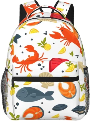 Crab Travel Laptop Backpack Women Lightweight Backpack Adjustable College Backpack Fits 15.6 Inch Laptop Waterproof Travel Backpack for Men, Work, Travel, Women