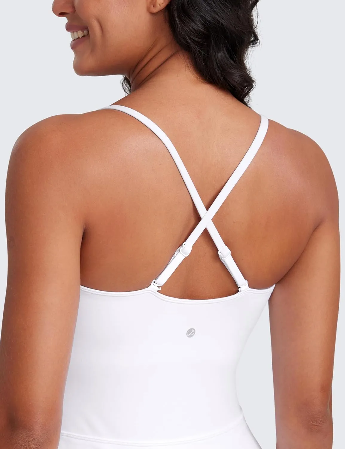 CRZ YOGA Womens Butterluxe Tennis Dress Spaghetti Strap Casual Athletic Sports Outfits with Built-in Shorts and Bras