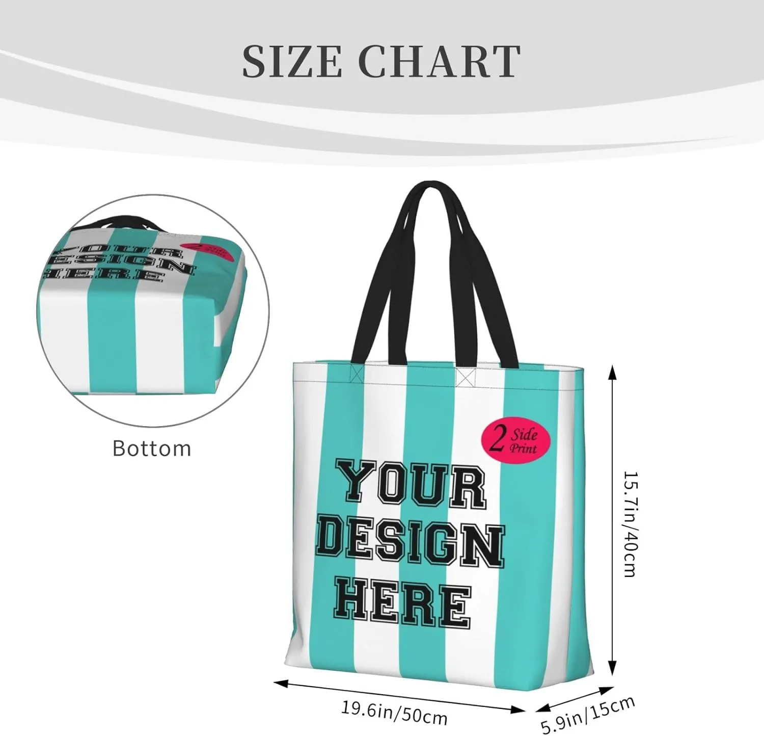 Custom Tote Bags for Women with Image Text logo, Personalized Tote Bag Gifts for Mom Teachers, Customized Handmade Totes