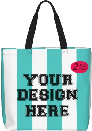 Custom Tote Bags for Women with Image Text logo, Personalized Tote Bag Gifts for Mom Teachers, Customized Handmade Totes