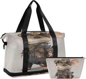 Cute Little Mouse (1) Sports Gym Bag with Waterproof Dry Wet Pocket, Travel Duffel Bag for Women MenWorkout Bag Fits Yoga, Swimming