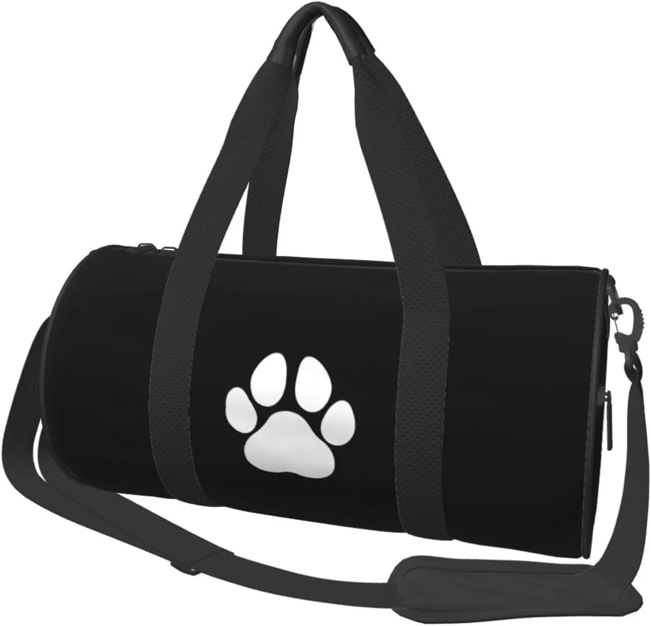 Dog Paw Print Convertible Garment Bag with Shoulder Strap, Carry on Garment Duffel Bag for Men Women - Rolling Foldable for Travel Luggage Bags (Black)