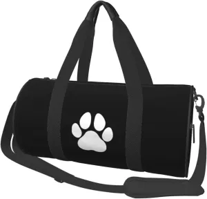 Dog Paw Print Convertible Garment Bag with Shoulder Strap, Carry on Garment Duffel Bag for Men Women - Rolling Foldable for Travel Luggage Bags (Black)