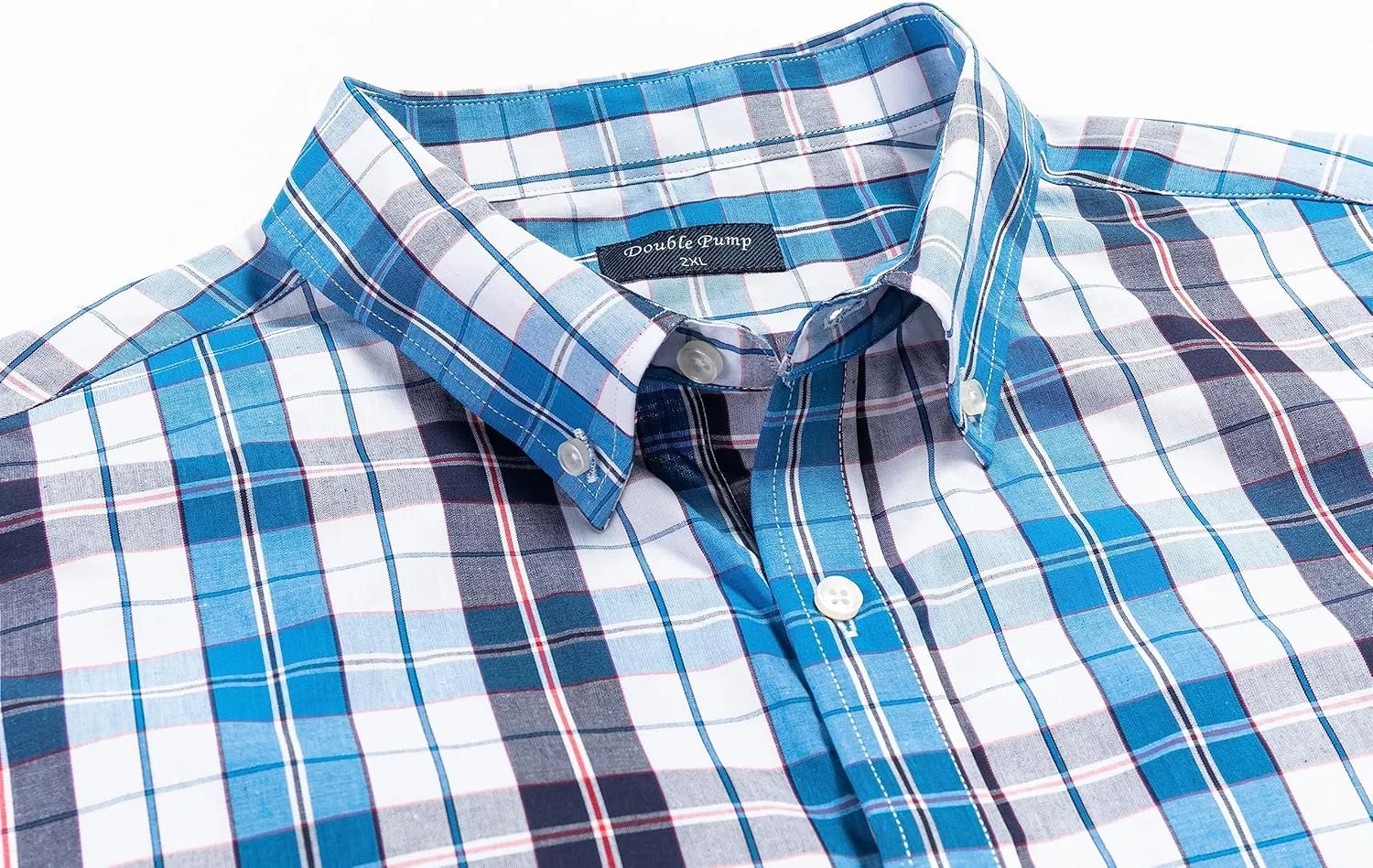 Double Pump Big and Tall Shirts for Men Short Sleeve Button Down Shirts from Size XL(T) to 6XL (T) Cotton