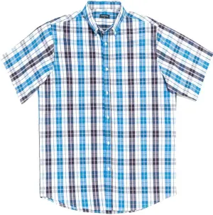 Double Pump Big and Tall Shirts for Men Short Sleeve Button Down Shirts from Size XL(T) to 6XL (T) Cotton