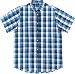 Double Pump Big and Tall Shirts for Men Short Sleeve Button Down Shirts from Size XL(T) to 6XL (T) Cotton