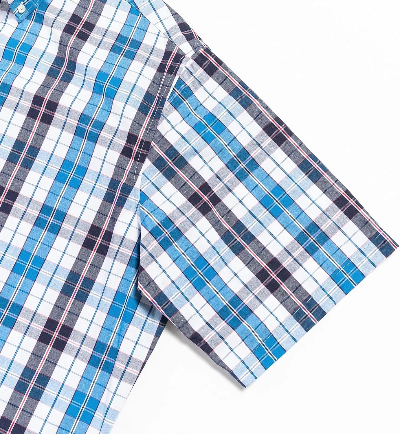 Double Pump Big and Tall Shirts for Men Short Sleeve Button Down Shirts from Size XL(T) to 6XL (T) Cotton