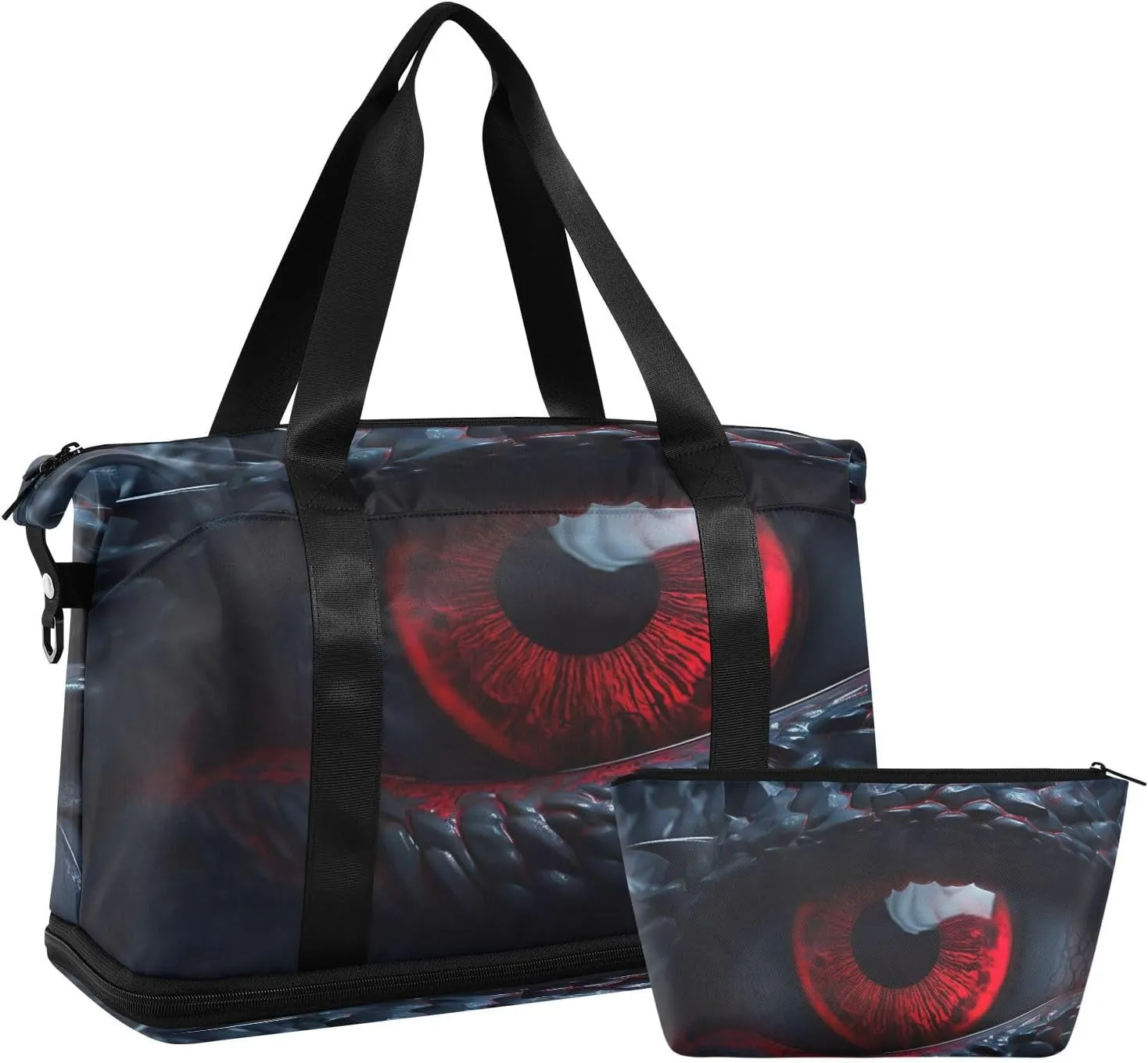 Dragon Eyes Sports Gym Bag with Waterproof Dry Wet Pocket, Travel Duffel Bag for Women MenWorkout Bag Fits Yoga, Swimming