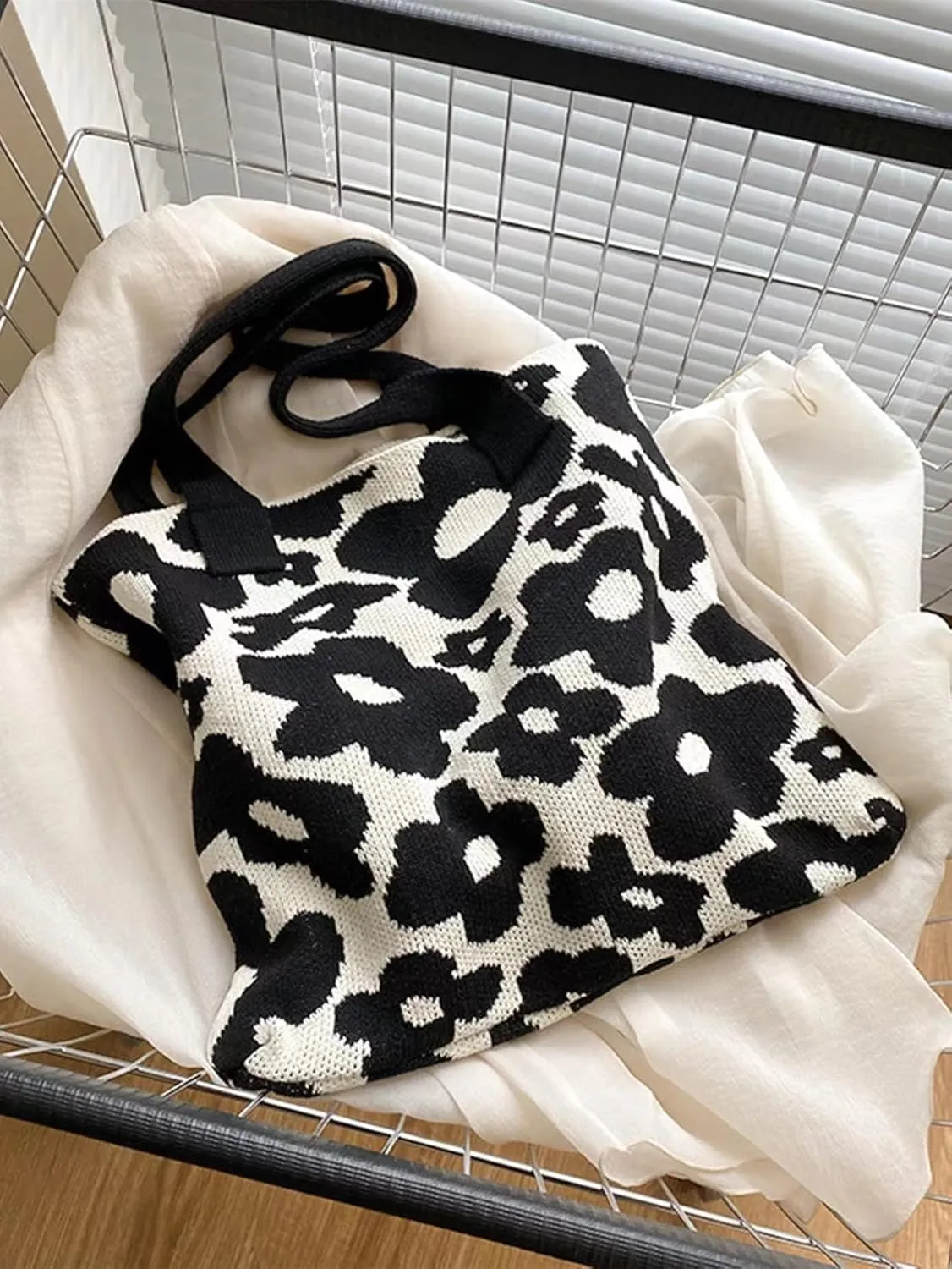 ENBEI Women's tote bags aesthetic Shoulder Handbags Hand crocheted Bags large Shoulder Shopping Bag large satchel cute Bag