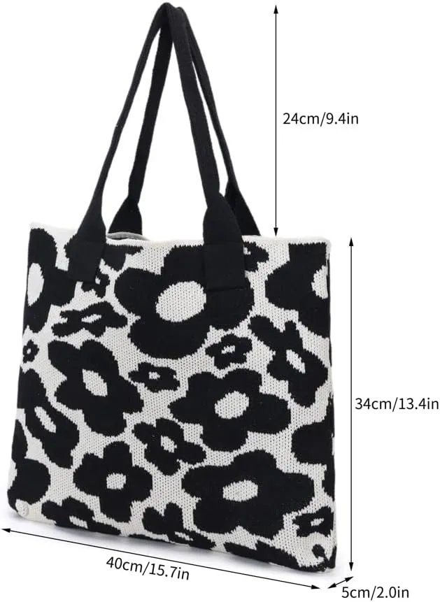 ENBEI Women's tote bags aesthetic Shoulder Handbags Hand crocheted Bags large Shoulder Shopping Bag large satchel cute Bag