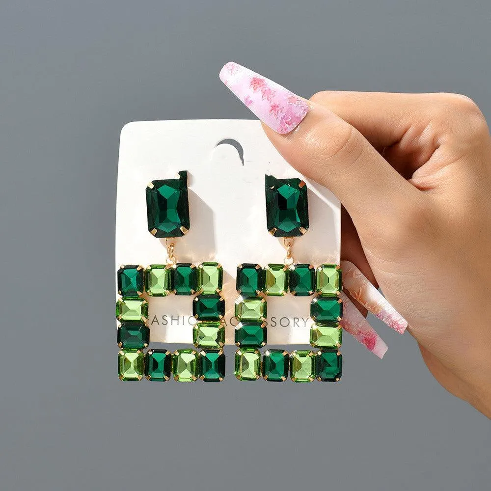 Fantastic Transparent Crystal Earrings Female Personality