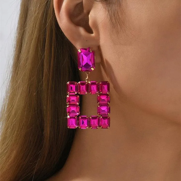 Fantastic Transparent Crystal Earrings Female Personality