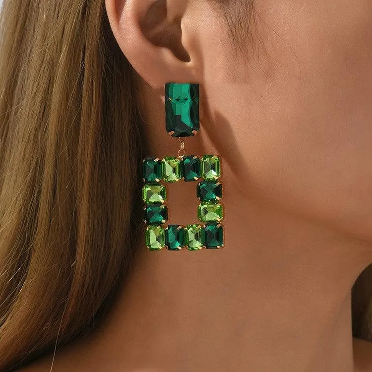 Fantastic Transparent Crystal Earrings Female Personality