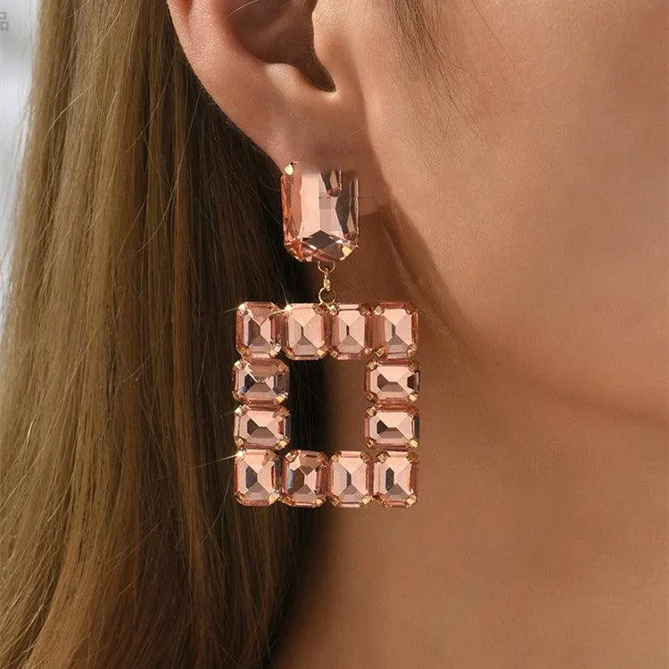 Fantastic Transparent Crystal Earrings Female Personality