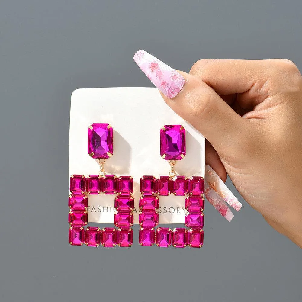 Fantastic Transparent Crystal Earrings Female Personality
