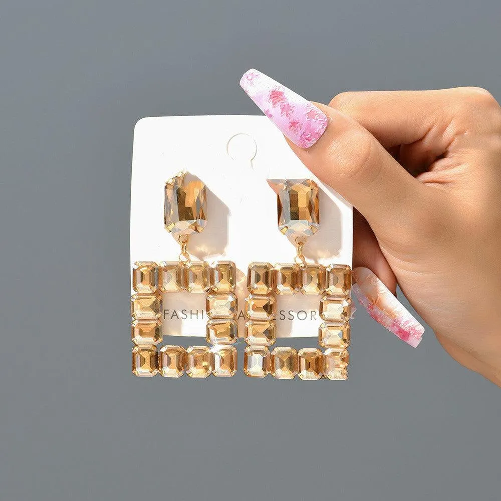 Fantastic Transparent Crystal Earrings Female Personality