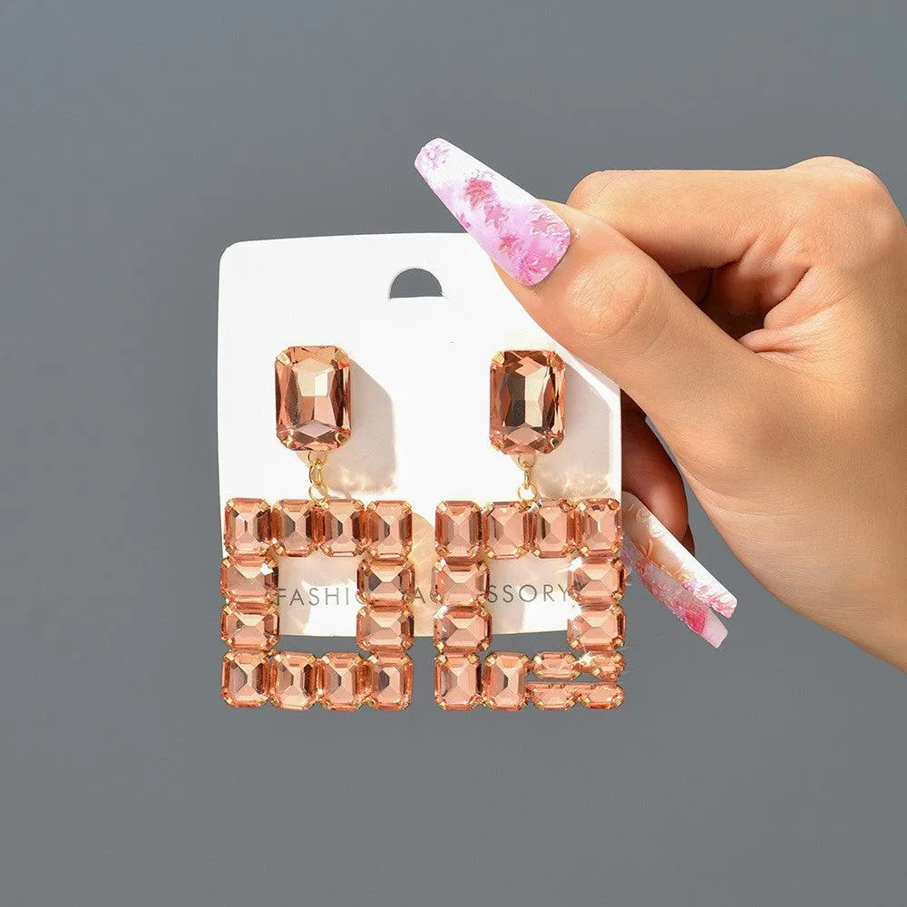 Fantastic Transparent Crystal Earrings Female Personality