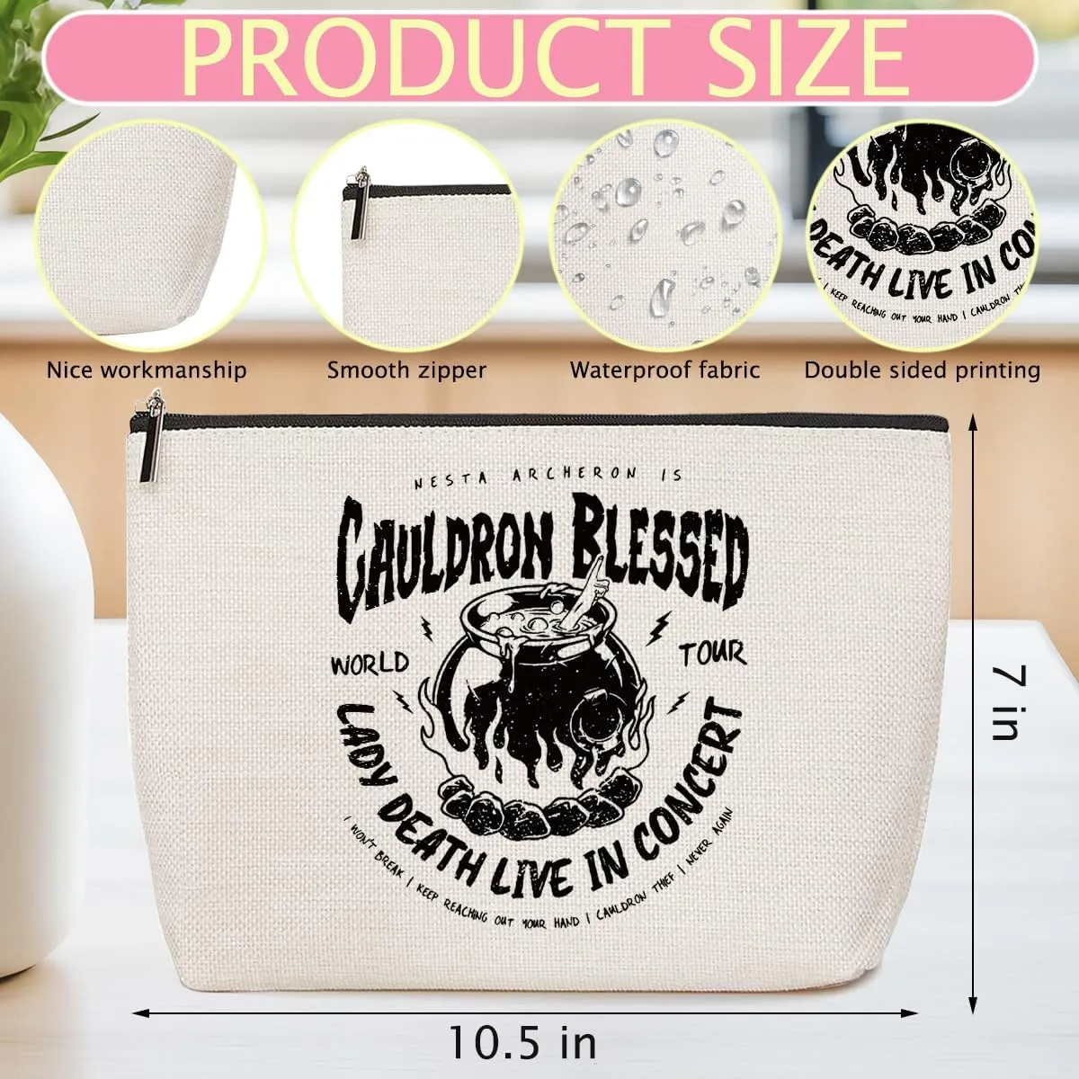 Fantasy Makeup Bag, Book Lovers Gifts Fantasy Novel Merch Cosmetic Bag, Bookish Gifts Book Club Gifts for Women Girl Book Fans Best Friends Coworker, Toiletry Bag for Christmas Halloween Birthday