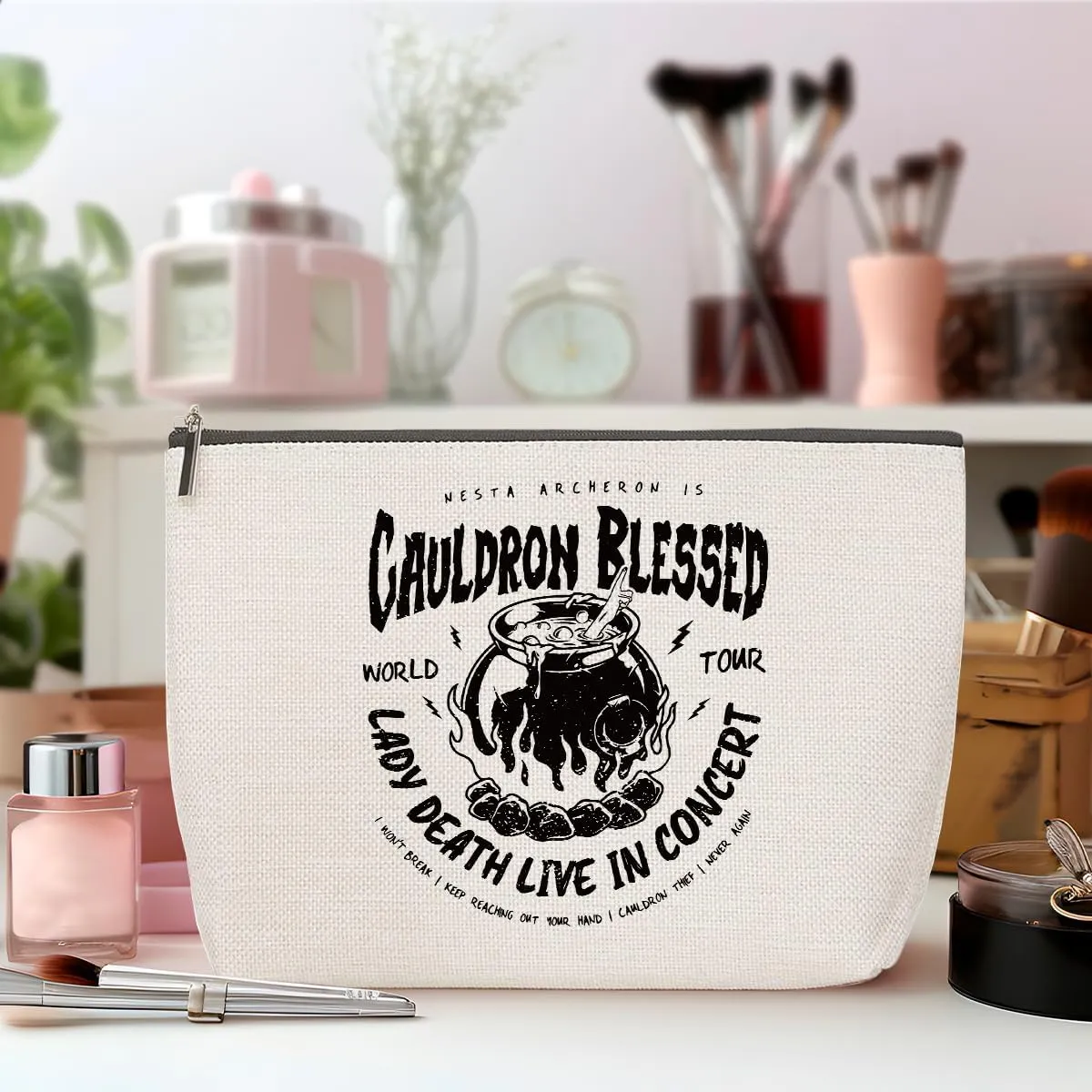 Fantasy Makeup Bag, Book Lovers Gifts Fantasy Novel Merch Cosmetic Bag, Bookish Gifts Book Club Gifts for Women Girl Book Fans Best Friends Coworker, Toiletry Bag for Christmas Halloween Birthday