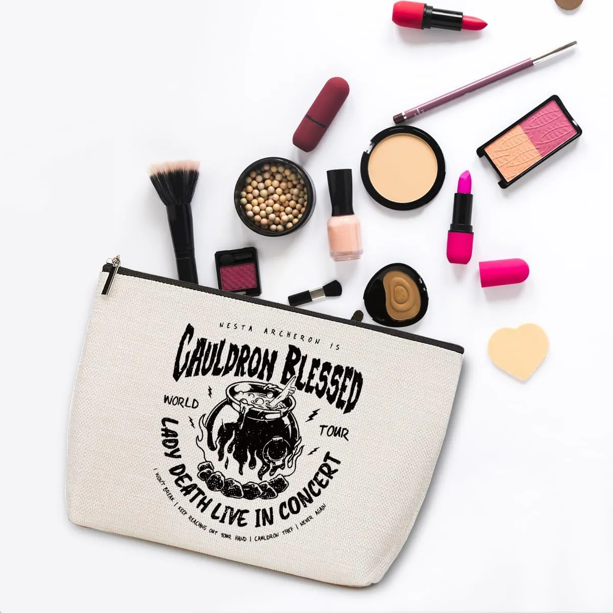 Fantasy Makeup Bag, Book Lovers Gifts Fantasy Novel Merch Cosmetic Bag, Bookish Gifts Book Club Gifts for Women Girl Book Fans Best Friends Coworker, Toiletry Bag for Christmas Halloween Birthday