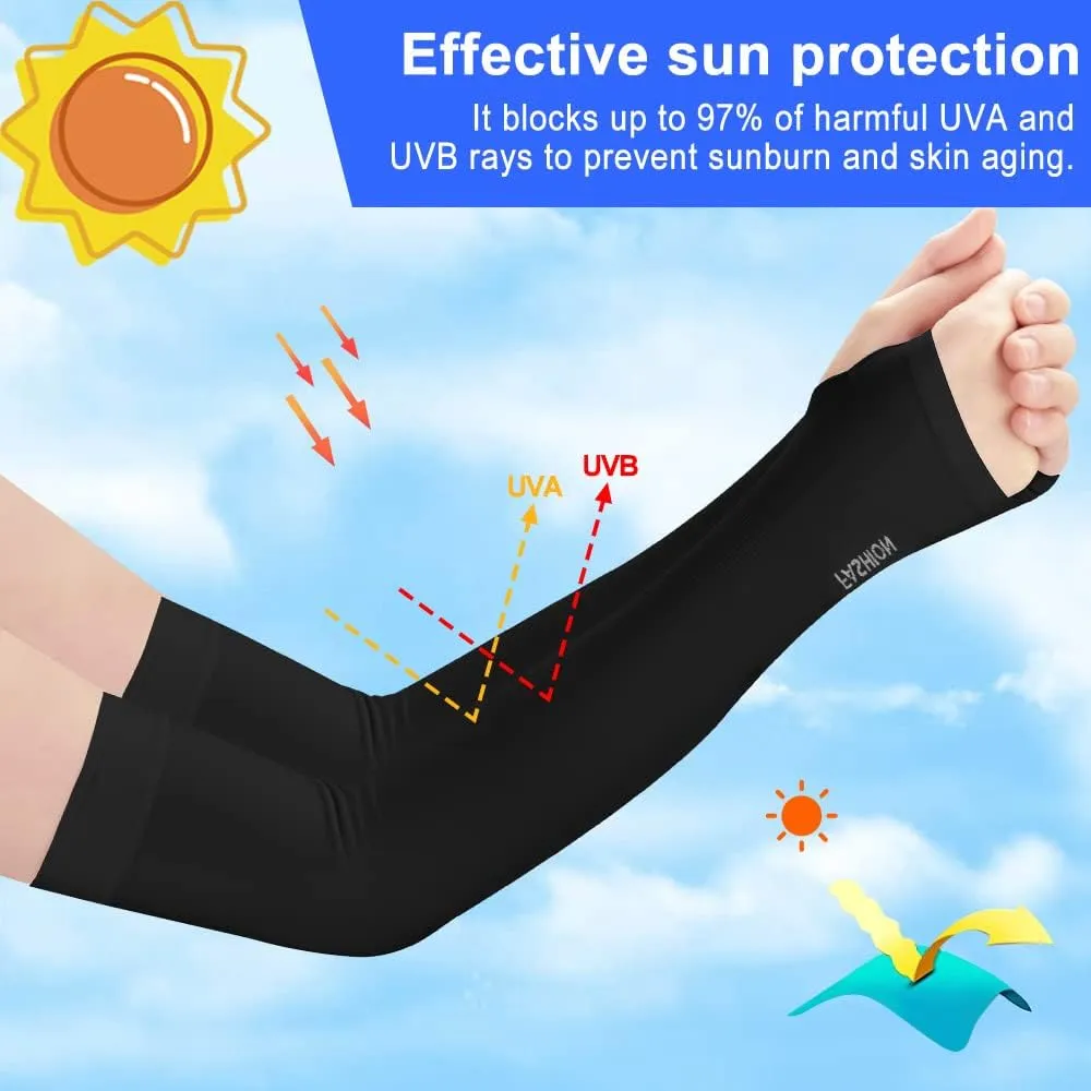 Fitnessterapy 2 Paires Bras Homme & Femme, Manchette Protection Bras Manche de Bras Respirante pour Cyclisme Refroidissement Chevauche Sport