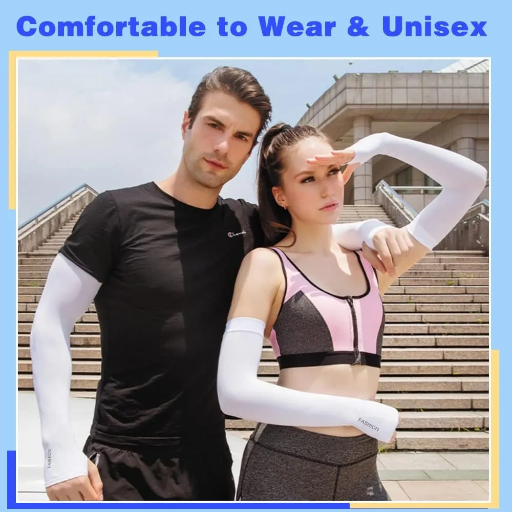 Fitnessterapy 2 Paires Bras Homme & Femme, Manchette Protection Bras Manche de Bras Respirante pour Cyclisme Refroidissement Chevauche Sport