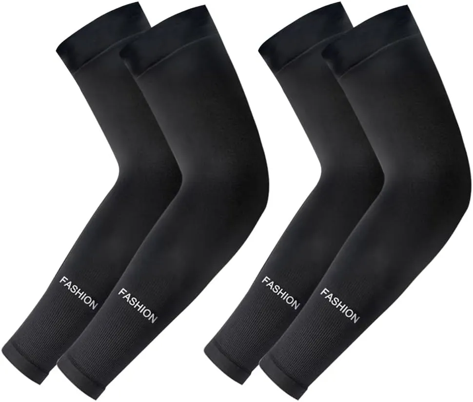 Fitnessterapy 2 Paires Bras Homme & Femme, Manchette Protection Bras Manche de Bras Respirante pour Cyclisme Refroidissement Chevauche Sport