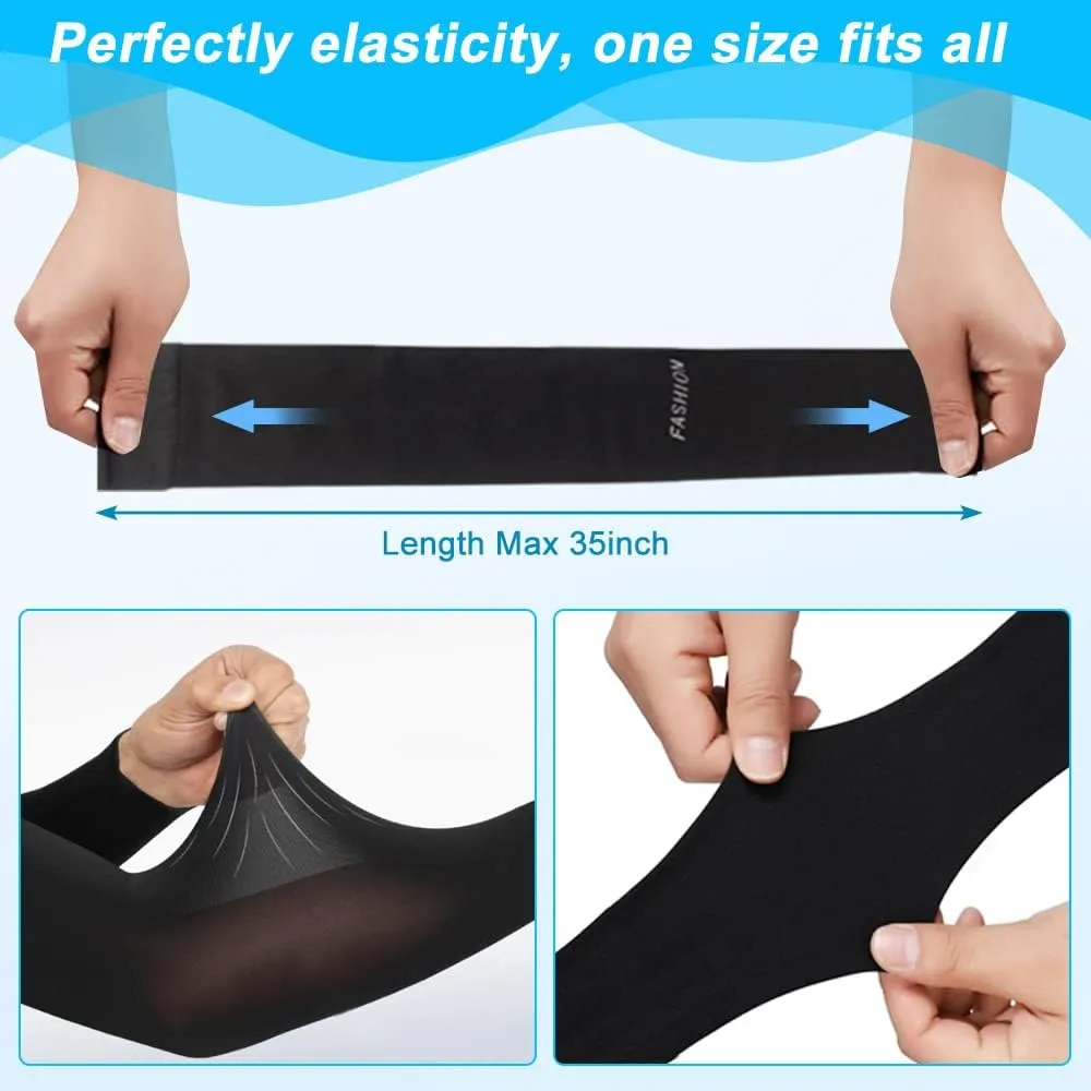 Fitnessterapy 2 Paires Bras Homme & Femme, Manchette Protection Bras Manche de Bras Respirante pour Cyclisme Refroidissement Chevauche Sport