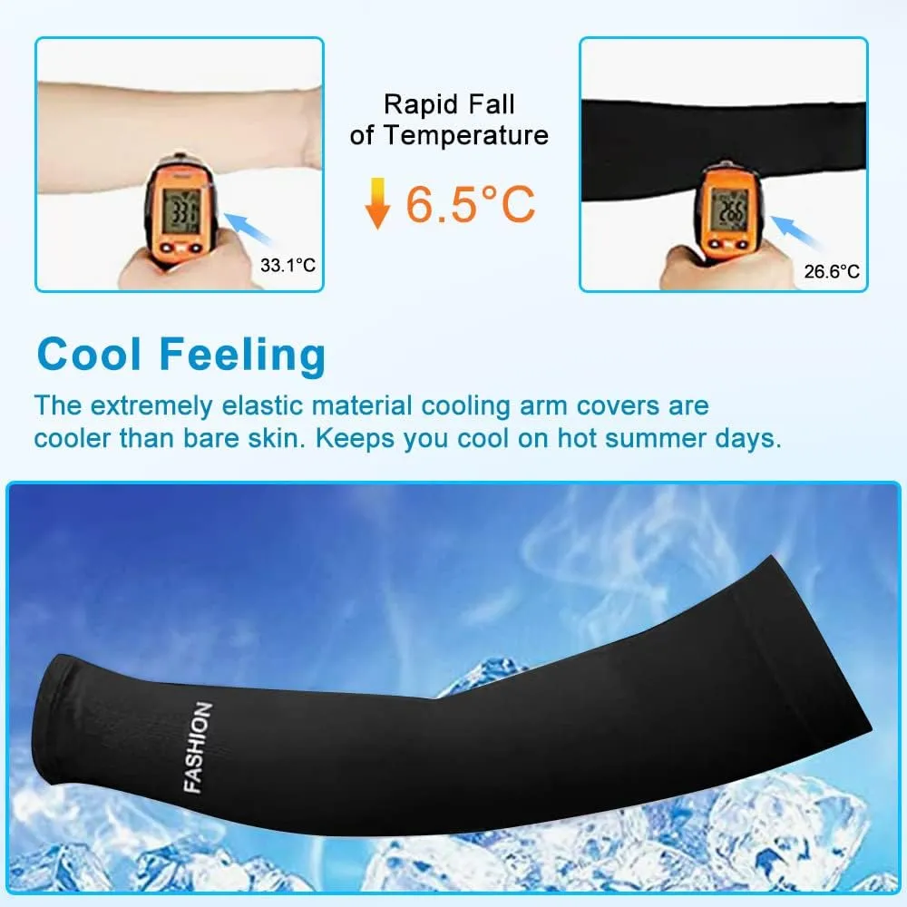 Fitnessterapy 2 Paires Bras Homme & Femme, Manchette Protection Bras Manche de Bras Respirante pour Cyclisme Refroidissement Chevauche Sport