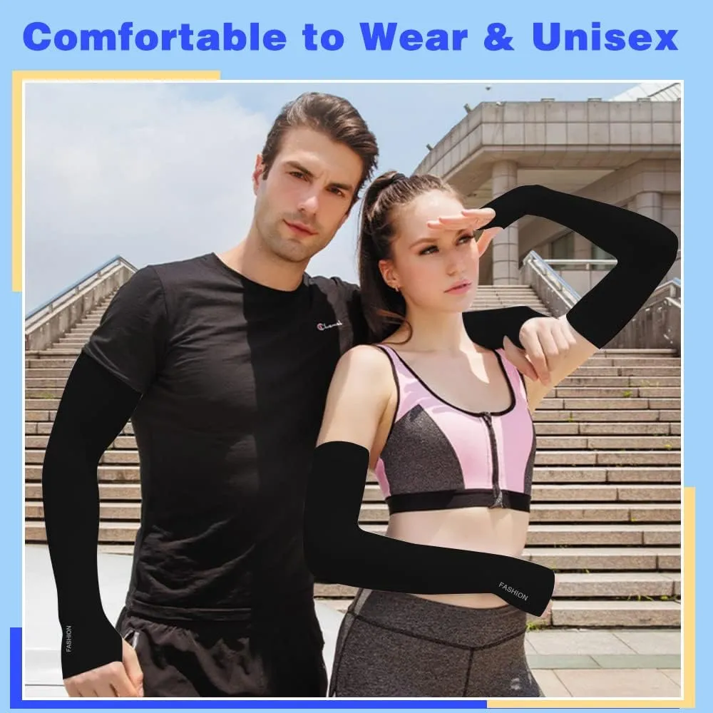 Fitnessterapy 2 Paires Bras Homme & Femme, Manchette Protection Bras Manche de Bras Respirante pour Cyclisme Refroidissement Chevauche Sport