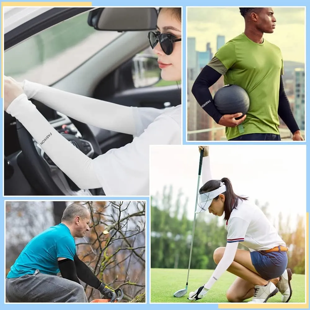 Fitnessterapy 2 Paires Bras Homme & Femme, Manchette Protection Bras Manche de Bras Respirante pour Cyclisme Refroidissement Chevauche Sport
