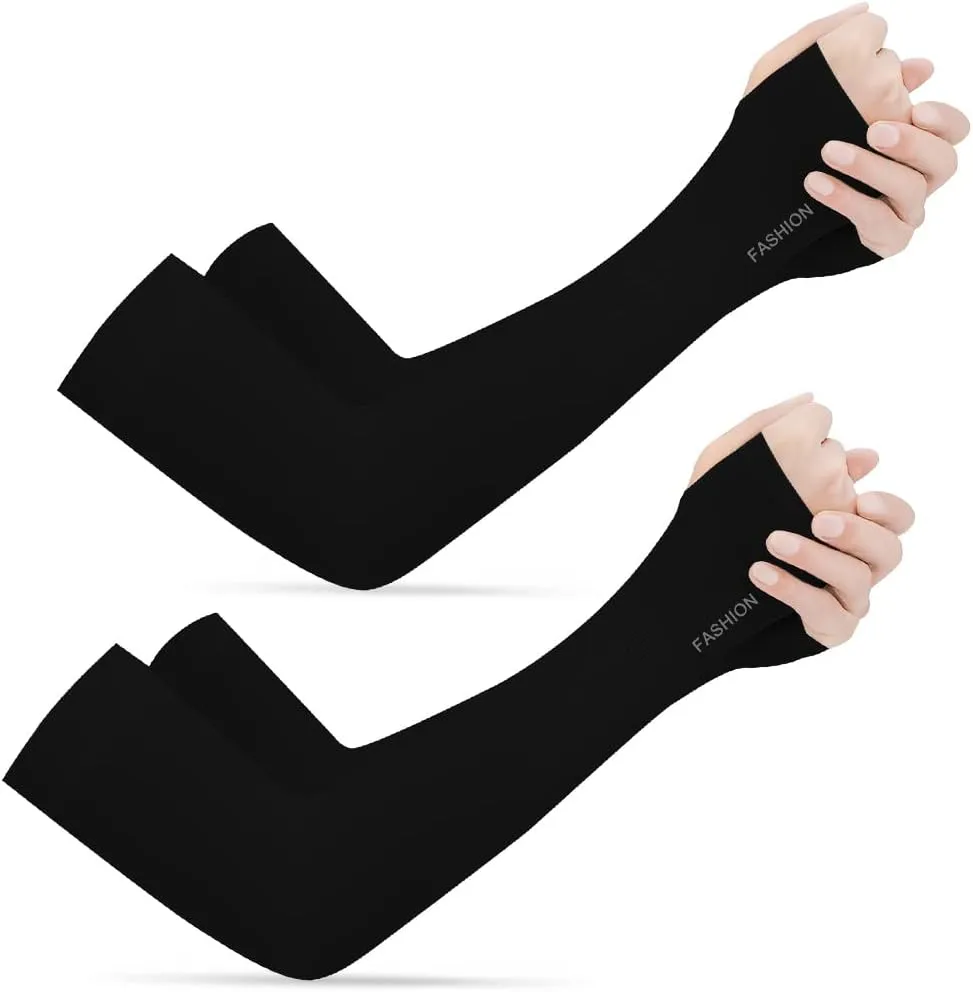 Fitnessterapy 2 Paires Bras Homme & Femme, Manchette Protection Bras Manche de Bras Respirante pour Cyclisme Refroidissement Chevauche Sport
