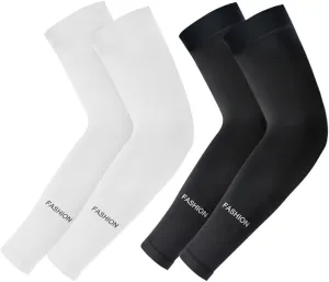 Fitnessterapy 2 Paires Bras Homme & Femme, Manchette Protection Bras Manche de Bras Respirante pour Cyclisme Refroidissement Chevauche Sport
