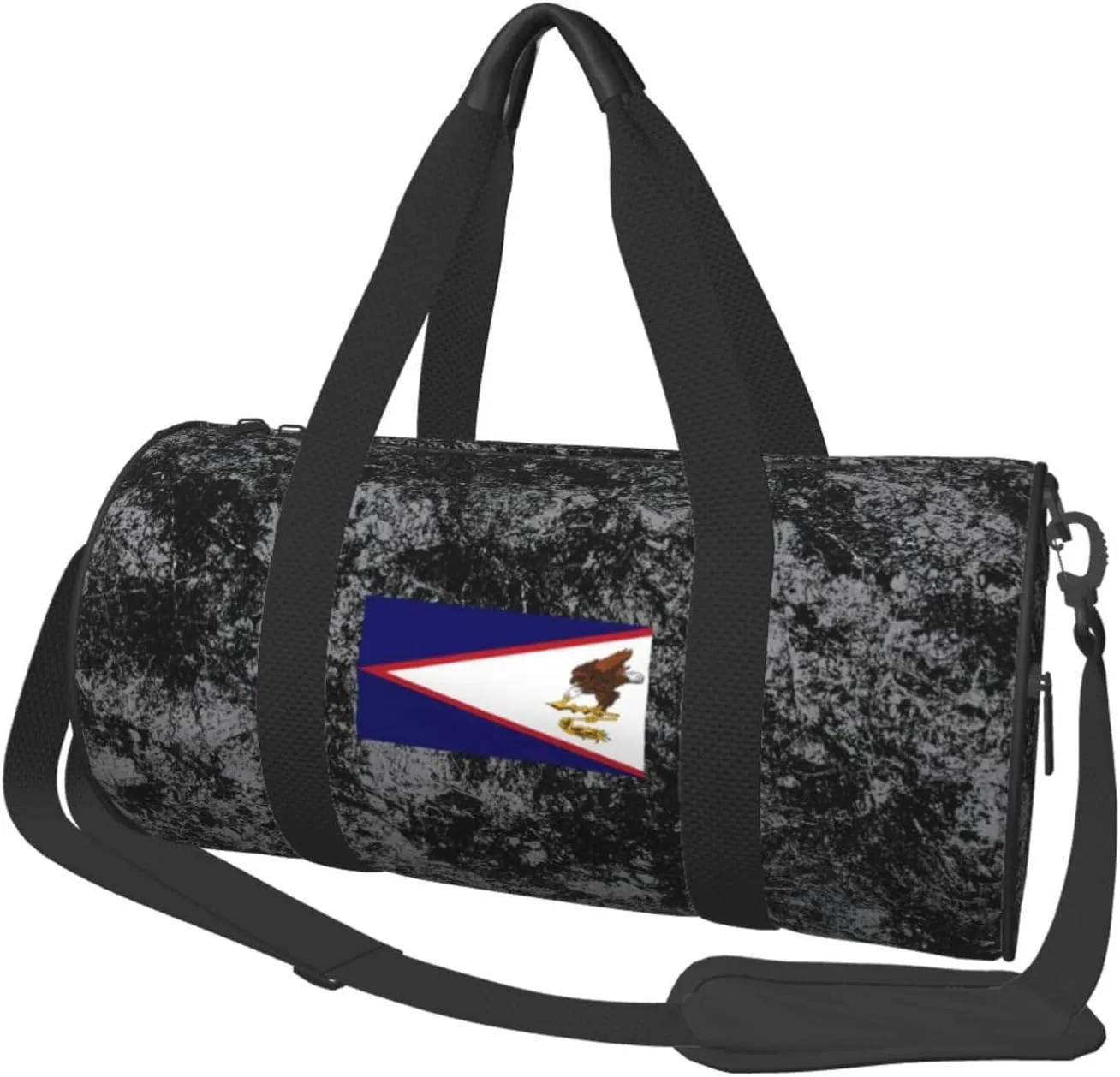 Flag of American Samoa Convertible Garment Bag with Shoulder Strap, Carry on Garment Duffel Bag for Men Women - Rolling Foldable for Travel Luggage Bags (Black)