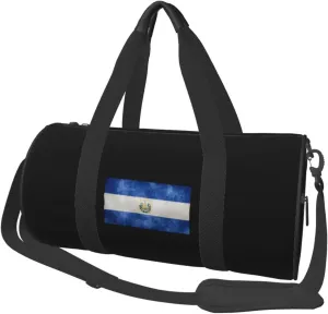 Flag of El Salvador Convertible Garment Bag with Shoulder Strap, Carry on Garment Duffel Bag for Men Women - Rolling Foldable for Travel Luggage Bags (Black)