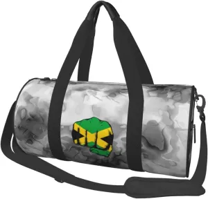 Flag of Jamaica Fist Power Convertible Garment Bag with Shoulder Strap, Carry on Garment Duffel Bag for Men Women - Rolling Foldable for Travel Luggage Bags (Black)